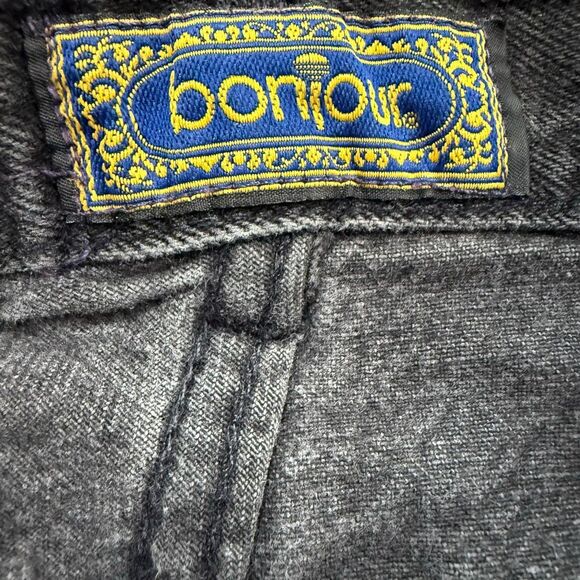 Vintage Bonjour Jeans Black Denim Straight Tapered High Rise Mom 26” 27” - Picture 4 of 8